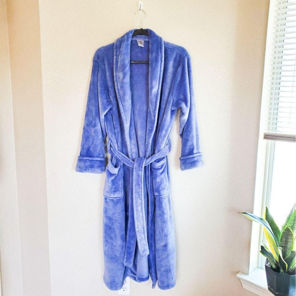 NATORI PLUSH ROBE W/BELT M PURPLE - Picture 1 of 9